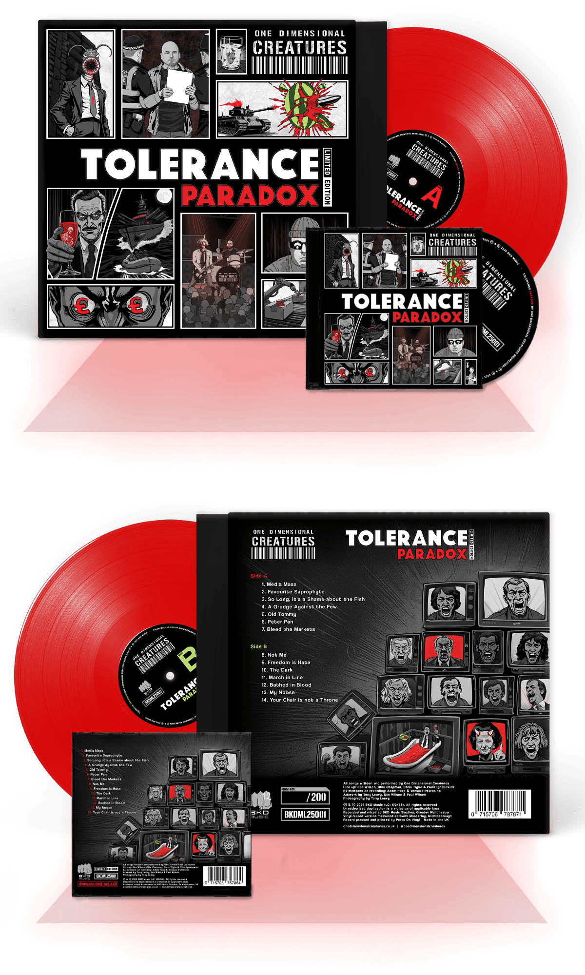 Tolerance Paradox Album on Vinyl Record and CD Front and Back Covers